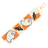 GHOST & BAT ON CHECKERS WRISTLET KEYCHAIN
