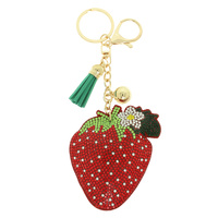 STRAWBERRY TASSEL BAG CHARM