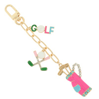 GOLF LETTER BALL BAG CHARM KEYCHAIN