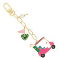 GOLF CART FLAG BAG CHARM KEYCHAIN