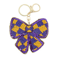 GAMEDAY CHECKER BOW KEYCHAIN