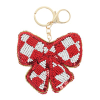 GAMEDAY CHECKER BOW KEYCHAIN