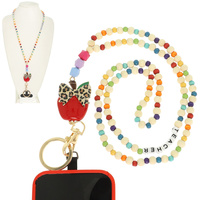 LEOPARD APPLE TEACHER LANYARD