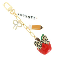 APPLE PENCIL TEACHER KEYCHAIN BAG CHARM