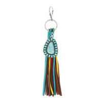 WESTERN STYLE CHARM KEYCHAIN WITH COLORFUL TASSEL
