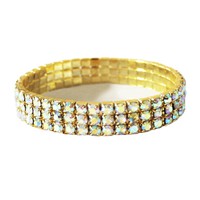 Three Line Rhinestone Stretch Bracelet Kb4346Gab