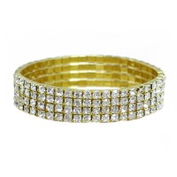 Four Line Rhinestone Stretch Bracelet