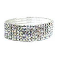 6 LINE RHINESTONE STRETCH BR