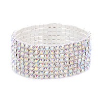 8 Line Rhinestone Stretch Bracelet