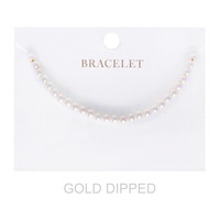 4MM WOMEN'S GOLD DIPPED PEARL STRAND BRACELET