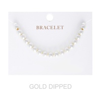 6MM WOMEN'S GOLD DIPPED PEARL STRAND BRACELET