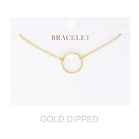 WOMEN'S GOLD DIPPED OPEN CIRCLE BRACELET