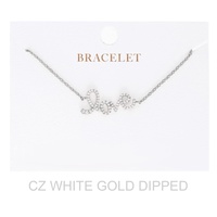WOMEN'S GOLD DIPPED CZ LOVE BRACELET