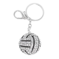 JEWELED CRYSTAL PAVE VOLLEY BALL KEYCHAIN