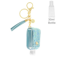 STONE POUCH HOLDER KEYCHAIN WITH EMPTY REFILLABLE FLIP TOP BOTTLE