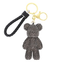 LARGE- JEWELED CRYSTAL PAVE TEDDY BEAR KEYCHAIN