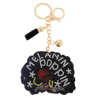 JEWELED MELANIN POPPIN FRINGE JINGLE KEYCHAIN