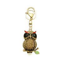 Stone Encrusted Owl On Branch Keychain Charm Kcy1353G