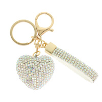 RHINESTONE PAVE HEART KEYCHAIN