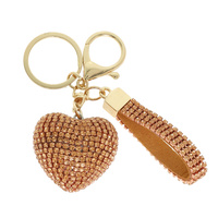 RHINESTONE PAVE HEART KEYCHAIN