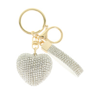 RHINESTONE PAVE HEART KEYCHAIN