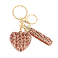 RHINESTONE PAVE HEART KEYCHAIN