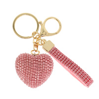 RHINESTONE PAVE HEART KEYCHAIN