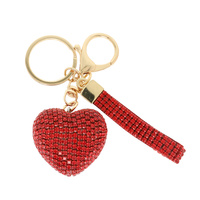RHINESTONE PAVE HEART KEYCHAIN