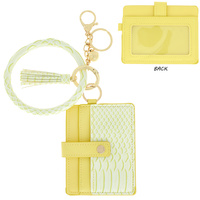 SNAKESKIN PATTERN POCKET WALLET WITH WRISTLET AND KEYCHAIN