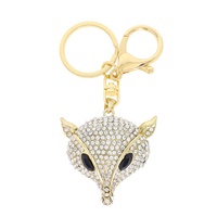 JEWELED CRYSTAL PAVE FOX HEAD KEYCHAIN