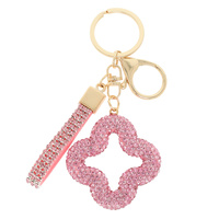 JEWELED 4-LEAF CLOVER KEYCHAIN