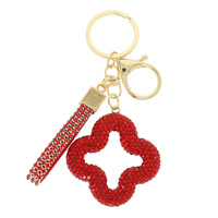 JEWELED 4-LEAF CLOVER KEYCHAIN