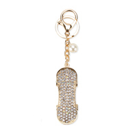 Stone Encrusted Skateboard Keychain Charm Kcy5513Gca