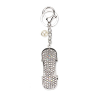 Stone Encrusted Skateboard Keychain Charm Kcy5513Rca