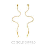 GOLD DIPPED CZ SNAKE DROP EARRINGS