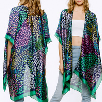 MULTI PRINT V-NECK KAFTAN STYLE WOMEN'S KIMONO