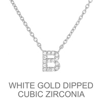 GOLD DIPPED CZ INITIAL NECKLACE