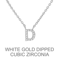 GOLD DIPPED CZ INITIAL NECKLACE