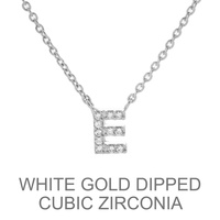 GOLD DIPPED CZ INITIAL NECKLACE