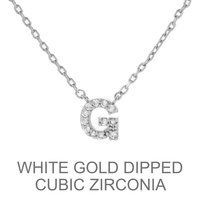 GOLD DIPPED CZ INITIAL NECKLACE
