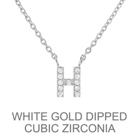 GOLD DIPPED CZ INITIAL NECKLACE