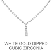 GOLD DIPPED CZ INITIAL NECKLACE