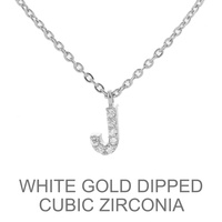 GOLD DIPPED CZ INITIAL NECKLACE