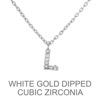 GOLD DIPPED CZ INITIAL NECKLACE
