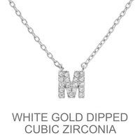 GOLD DIPPED CZ INITIAL NECKLACE