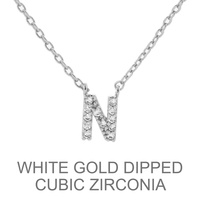 GOLD DIPPED CZ INITIAL NECKLACE