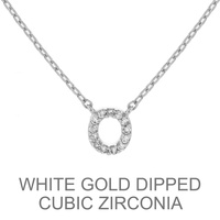 GOLD DIPPED CZ INITIAL NECKLACE