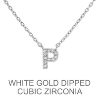 GOLD DIPPED CZ INITIAL NECKLACE