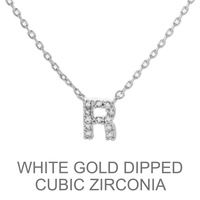 GOLD DIPPED CZ INITIAL NECKLACE