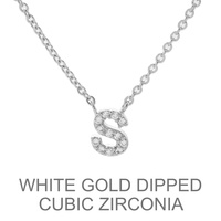 GOLD DIPPED CZ INITIAL NECKLACE